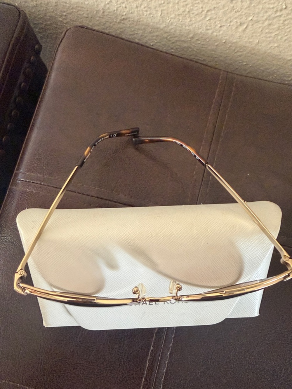 Michael Kors Gold Metal Cat Eye Sunglasses with Brown Gradient Lenses - Picture 5 of 7